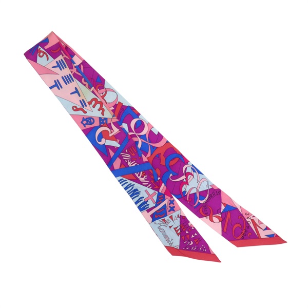 紫色 真絲 Le Nombre D'Or Twilly 絲巾【HERMES 愛馬仕】