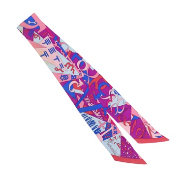 紫色 真絲 Le Nombre D'Or Twilly 絲巾【HERMES 愛馬仕】