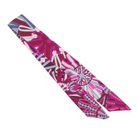 紫色 真絲 Les Flots Du Cheval Twilly 絲巾【HERMES 愛馬仕】