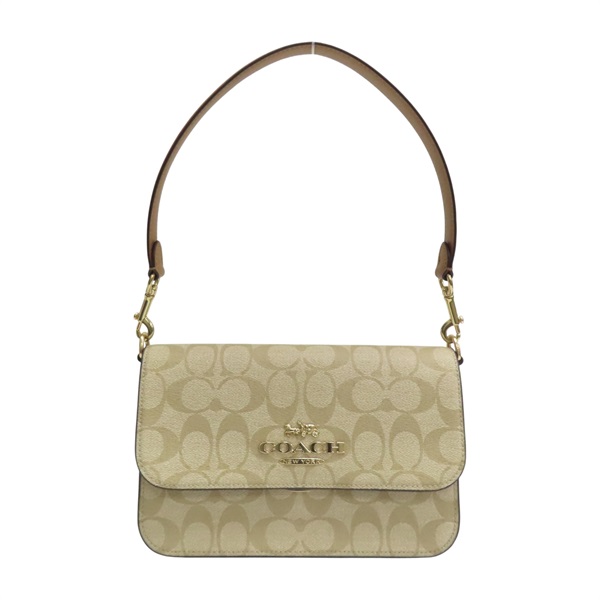 卡其色 帆布 牛皮 Brynn Flap Crossbody 肩背包 CA529【COACH 寇馳】 CA529