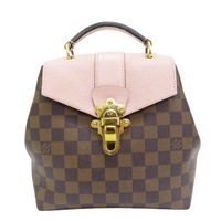 粉色牛皮 棕色棋盤格PVC塗層帆布 Clapton 後背包【LOUIS VUITTON LV 路易威登】 N42262