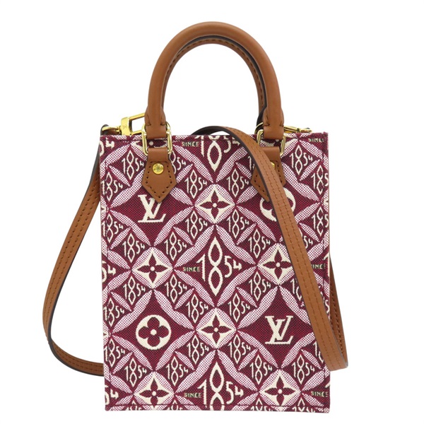 酒紅色 帆布 Petit Sac Plat 1854 肩背包 M69846【LOUIS VUITTON LV 路易威登】 M69846