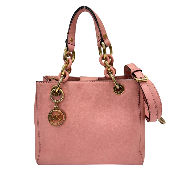 粉紅色 牛皮 Cynthia Saffiano Leather Satchel 两用包 【MICHAEL KORS 麥可寇斯】 30S5GCYS1L 30S5GCYS1L
