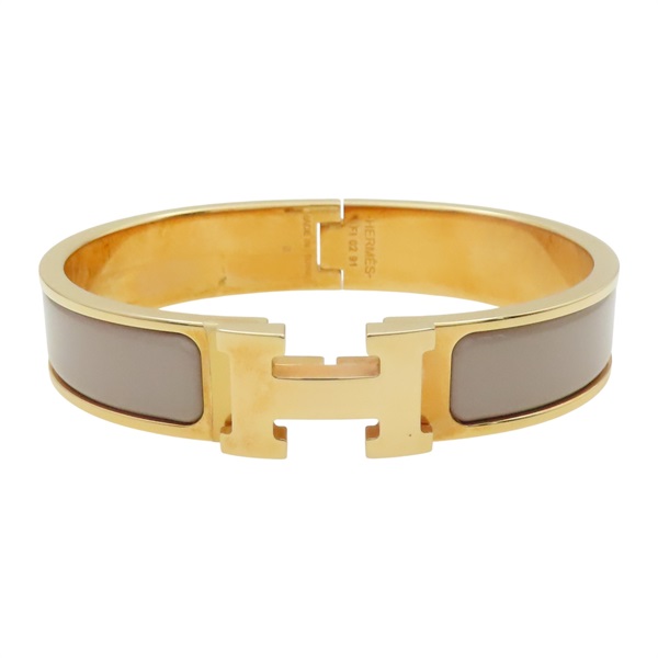 栗子色琺瑯 金色鍍金 Clic H 手環【HERMES 愛馬仕】 H700001F19PM