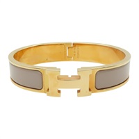 栗子色琺瑯 金色鍍金 Clic H 手環【HERMES 愛馬仕】 H700001F19PM