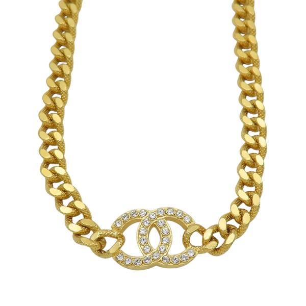 水晶 CC 金屬 鏈條項鍊【CHANEL 香奈兒】