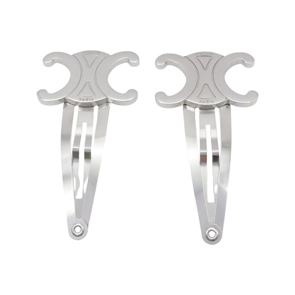 銀色 精鋼 logo 髮夾【CELINE 賽琳】 46Z656SLB.36SI