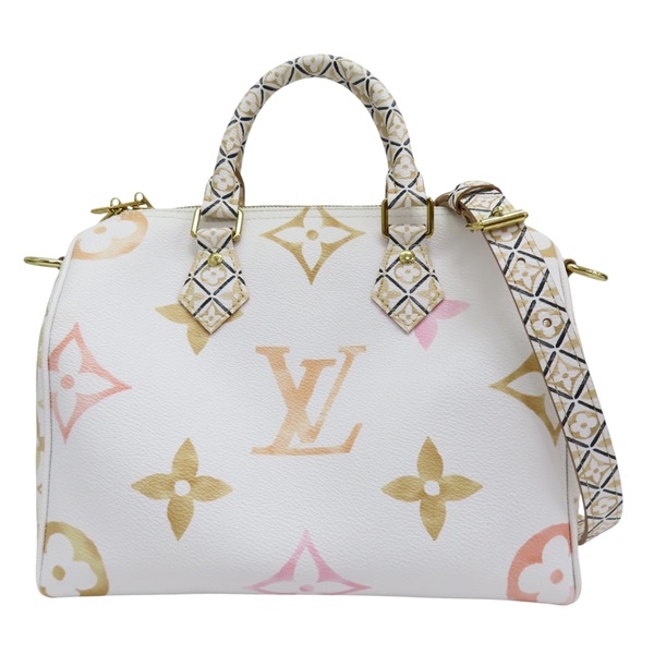 白色 原花 帆布 By The Pool Speedy Bandouliere 25 两用包【LOUIS VUITTON LV 路易威登】 M22987