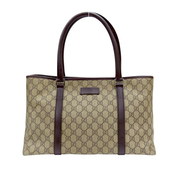 棕色 GG帆布 牛皮 肩背包 銀扣 114595【GUCCI 古馳】 114595