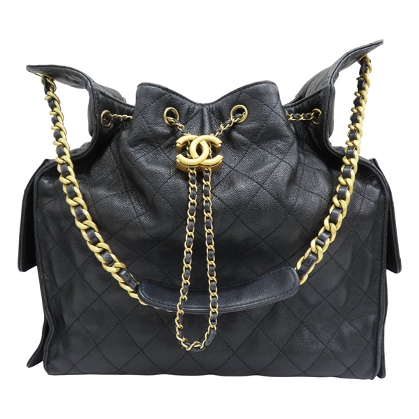 黑色 菱格紋 牛皮 25 中型 肩背包【CHANEL 香奈兒】 AS5311