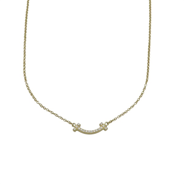 18K黃金 鑽石 T Smile Mini 項鍊【Tiffany & Co 蒂芬妮】 63843407