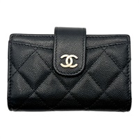黑色 牛皮 菱格紋 卡夾 零錢包【CHANEL 香奈兒】