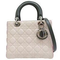 粉色 羊皮 Lady Dior 两用包【Dior 迪奧】
