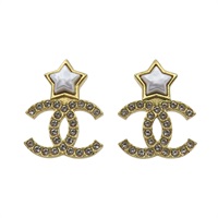 星形水晶 金屬 CC耳環【CHANEL 香奈兒】