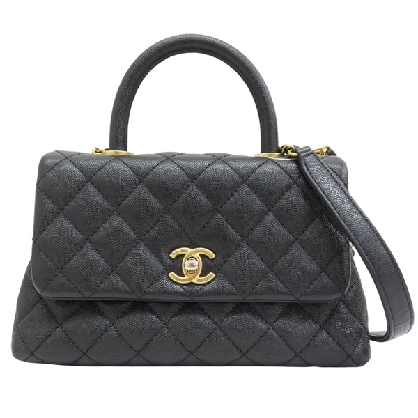 菱格紋 荔枝牛皮 COCO Handle XS 鍊帶 肩背包 金扣【CHANEL 香奈兒】 A92990