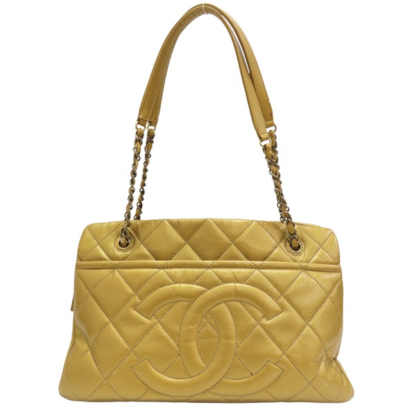 金色 菱格紋 荔枝牛皮 Timeless CC 肩背包【CHANEL 香奈兒】