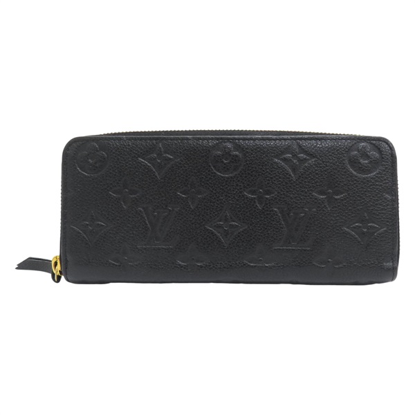 黑色 原花壓紋牛皮 Clemence 拉鍊長夾 M60171 [LV Louis Vuitton 路易威登] M60171