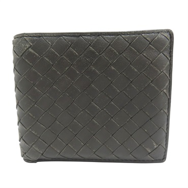 灰色 羊皮 雙折短夾【BOTTEGA VENETA BV 寶緹嘉】