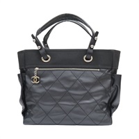 黑色 菱格紋 帆布 Paris Biarritz GM 手提包 A34210【CHANEL 香奈兒】 A34210