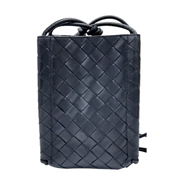 黑色 羊革編織 Mini The Knot 肩背包【BOTTEGA VENETA BV 寶緹嘉】