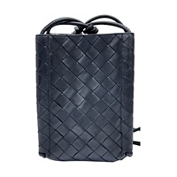 黑色 羊革編織 Mini The Knot 肩背包【BOTTEGA VENETA BV 寶緹嘉】