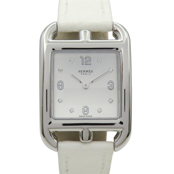 母貝錶盤 皮帶 不鏽鋼 8PD鑽石 Cape Cod 腕錶【HERMES 愛馬仕】 CC1.210C