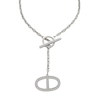 18K白金 鑽石 Chaine d′ancre Contour 項鍊【HERMES 愛馬仕】 H123302B 00ST