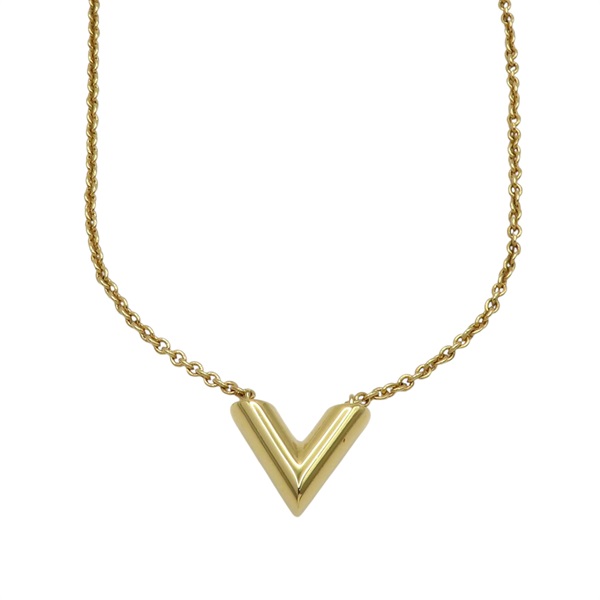 金色鍍金 Essential V 項鍊【LOUIS VUITTON LV 路易威登】 M61083