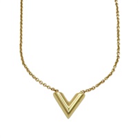 金色鍍金 Essential V 項鍊【LOUIS VUITTON LV 路易威登】 M61083