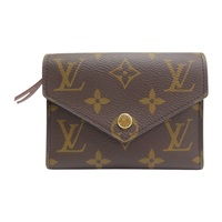 棕色 原花帆布 三折 扣式短夾 M62472【LOUIS VUITTON LV 路易威登】 M62472