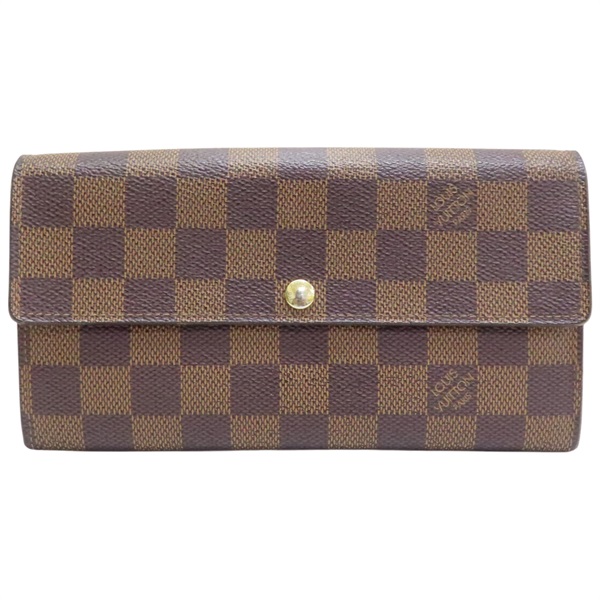 棕色 棋盤格帆布 Sarah 扣式 長夾 N61734【LOUIS VUITTON LV 路易威登】 N61734