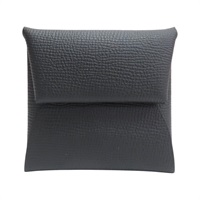 黑色 Epsom牛皮 Bastia 扣式零錢包 B刻【HERMES 愛馬仕】