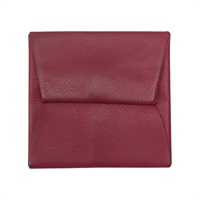 紅色 Togo牛皮 Bastia 扣式零錢包 口R刻【HERMES 愛馬仕】