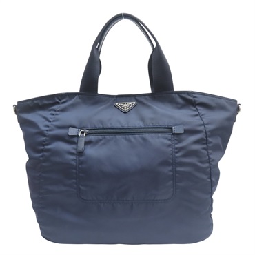 藍色尼龍 手提包 (缺背帶)【PRADA 普拉達】