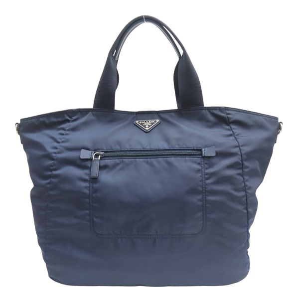 藍色尼龍 手提包 (缺背帶)【PRADA 普拉達】