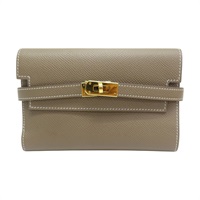 大象灰 Epsom牛皮 Kelly Compact Wallet 三折中夾 D刻 金扣【HERMES 愛馬仕】
