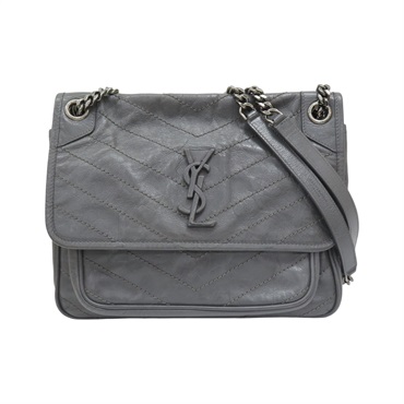 灰色 羊皮 NIKI  肩背包 498894【SAINT LAURENT YSL 聖羅蘭 】 498894