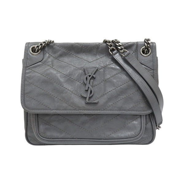 灰色 羊皮 NIKI  肩背包 498894【SAINT LAURENT YSL 聖羅蘭 】 498894