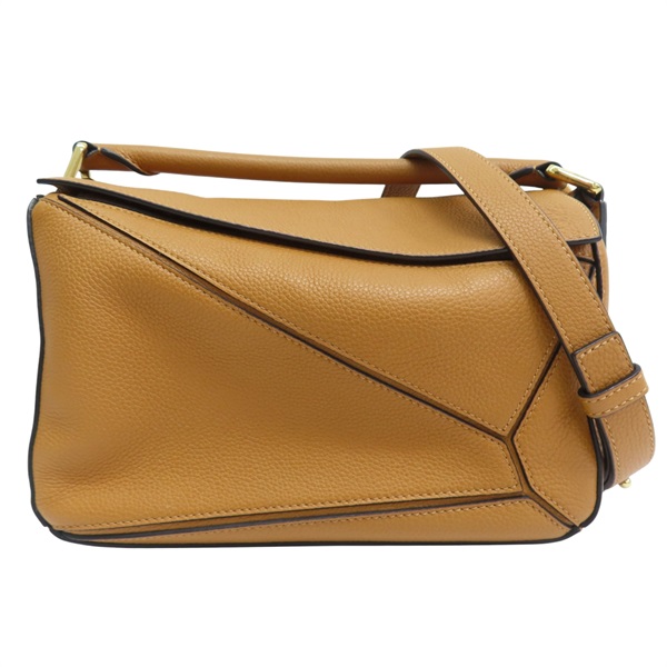 棕色 牛皮 Small Puzzle 肩背包【LOEWE 羅威】