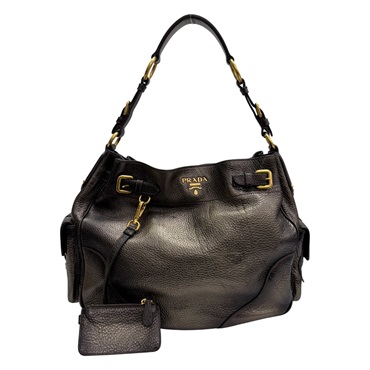 金屬棕色 Daino 皮革 肩背包【PRADA 普拉達】 BR3778 BR3778