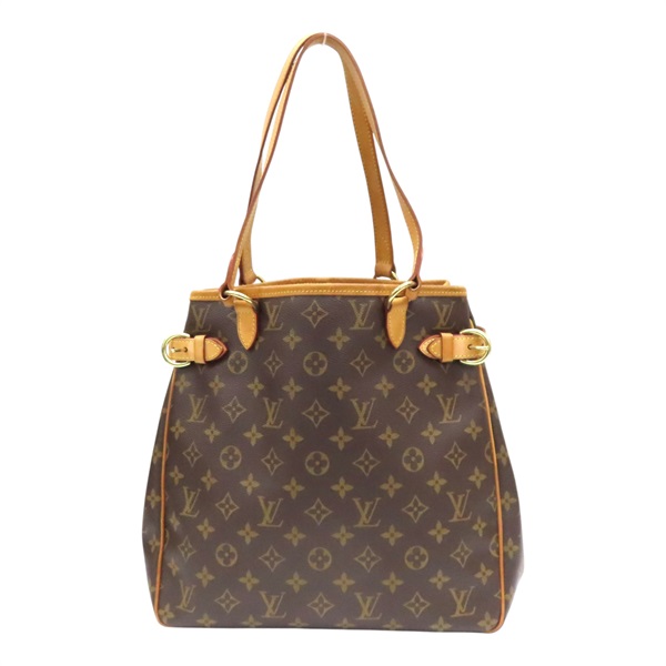 棕色 原花帆布 Batignolles Vertical 肩背包【LOUIS VUITTON LV 路易威登】 M51153