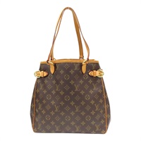棕色 原花帆布 Batignolles Vertical 肩背包【LOUIS VUITTON LV 路易威登】 M51153