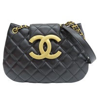 黑色 牛皮 肩背包 金釦【CHANEL 香奈兒】