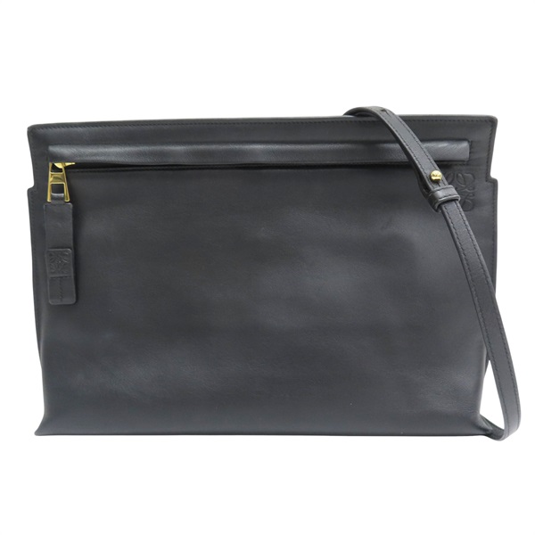 黑色 牛皮 拉鍊 肩背包 LOEWE 羅威】