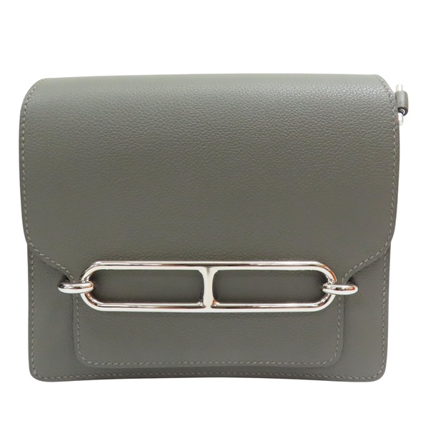 灰色 Evercolor牛皮 Roulis Mini 肩背包 銀釦【HERMES 愛馬仕】 K刻 銀扣 H070510CK