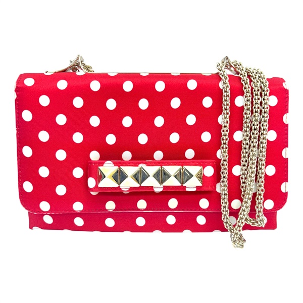 紅色 帆布 Polka Dot Va Va Voom 肩背包【Valentino 范倫鐵諾】