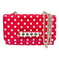 紅色 帆布 Polka Dot Va Va Voom 肩背包【Valentino 范倫鐵諾】