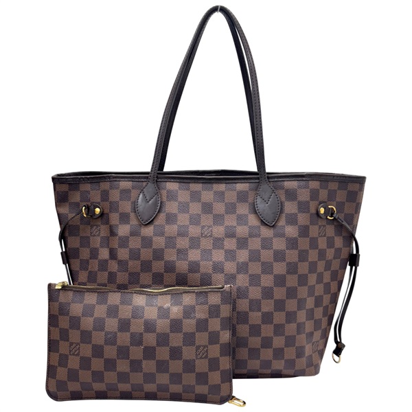 棕色 棋盤格 帆布 Neverfull MM 托特包 肩背包 【LOUIS VUITTON LV 路易威登】 N40599