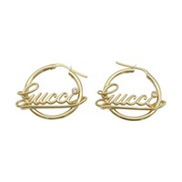金色 鍍金 圓圈 耳環【GUCCI 古馳】