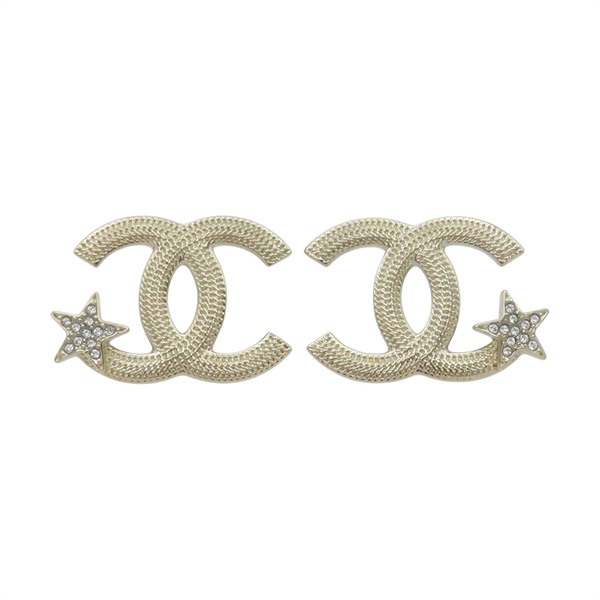 鍍金 水鑽 星星 CC 耳環【CHANEL 香奈兒】
